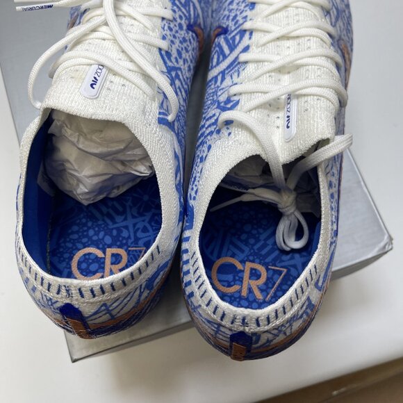Nike Zoom Vapor 15 Elite CR7 FG, White/Metallic Copper-Concord, Sz 13 DQ5299 182 - Picture 8 of 14